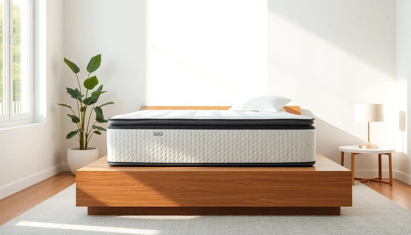 Showcasing serta posturepedic mattress in a serene bedroom setting, highlighting comfort and elegance.