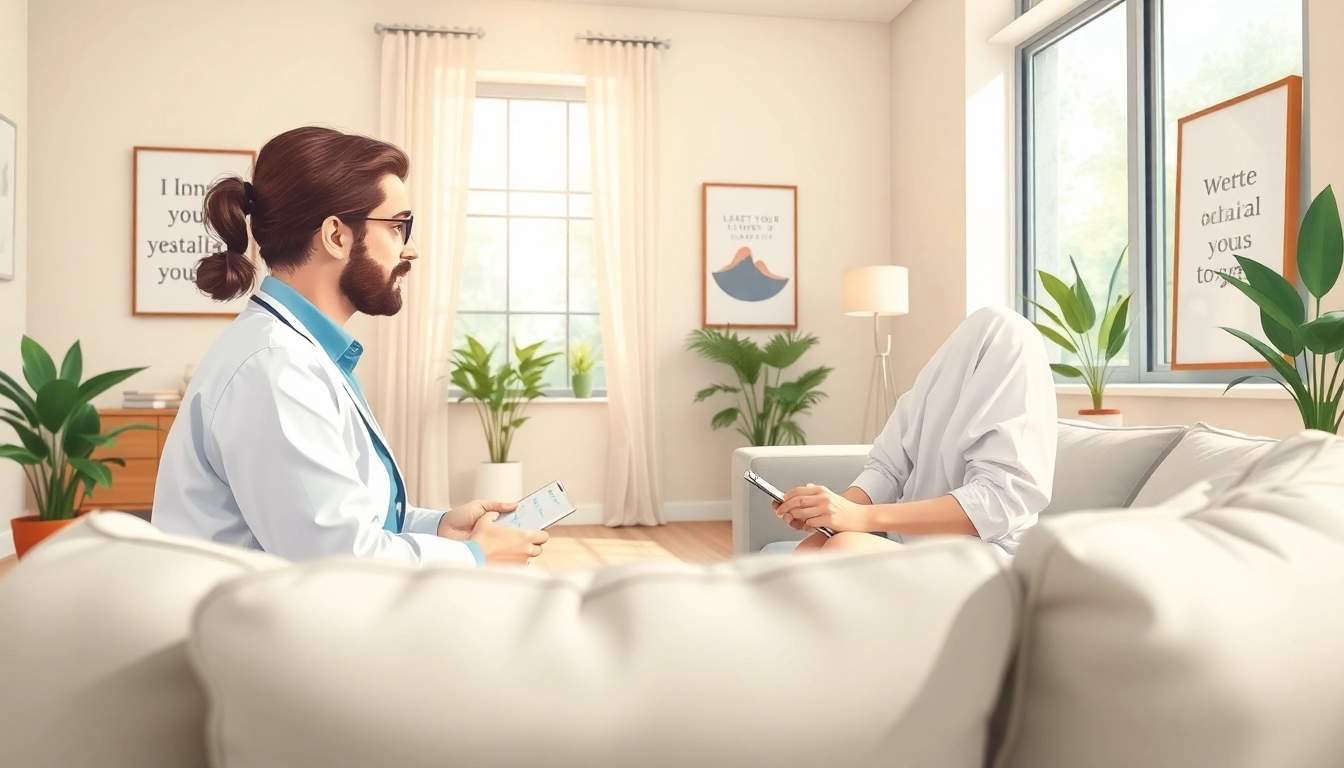 Engaging mental wellness consultation session in a serene setting promoting relaxation.