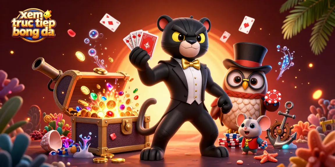 Experience xem truc tiep bong da with a stylish 3D cartoon scene featuring vibrant characters and rich gaming elements.