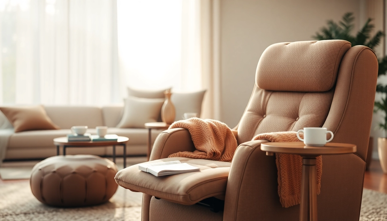 Relax in lift chairs with heat and massage, featuring a cozy living room setup.
