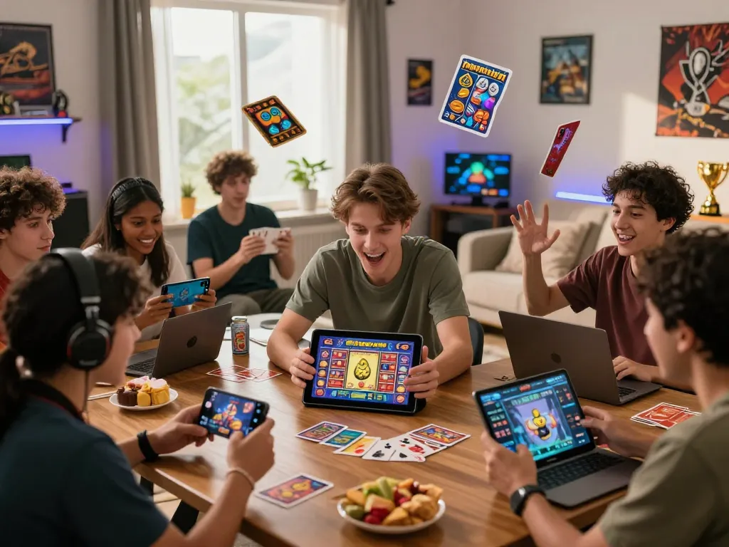 Exciting gaming moment with players enjoying rik vip on various devices, showcasing colorful graphics and an energetic atmosphere.