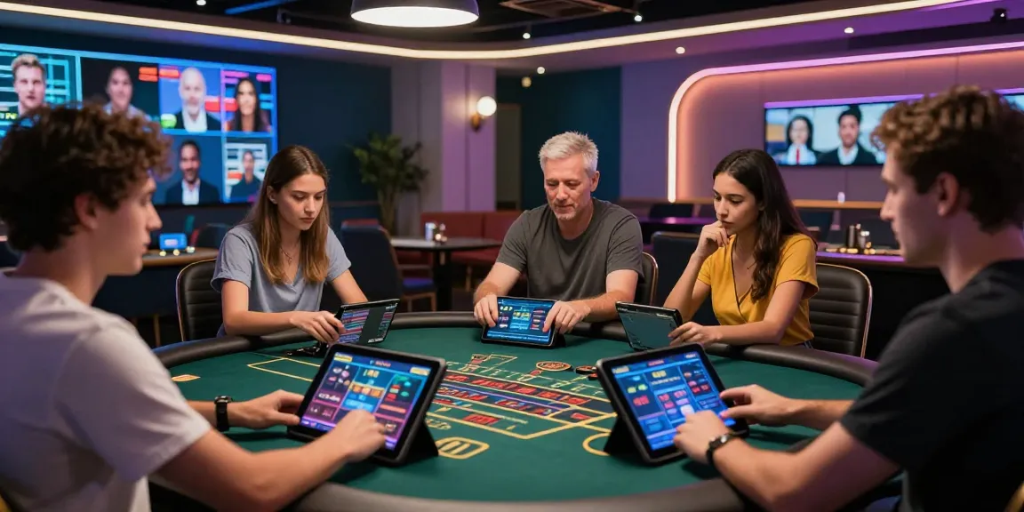 Dynamic baccarat online gaming experience showcasing players engaged in action, highlighting บาคาร่าออนไลน์ interactions and modern technology.