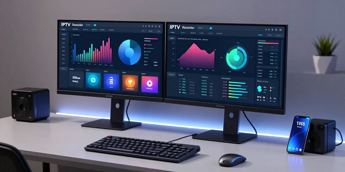 IPTV reseller management dashboard showcasing advanced analytics and streaming metrics with cutting-edge technology.