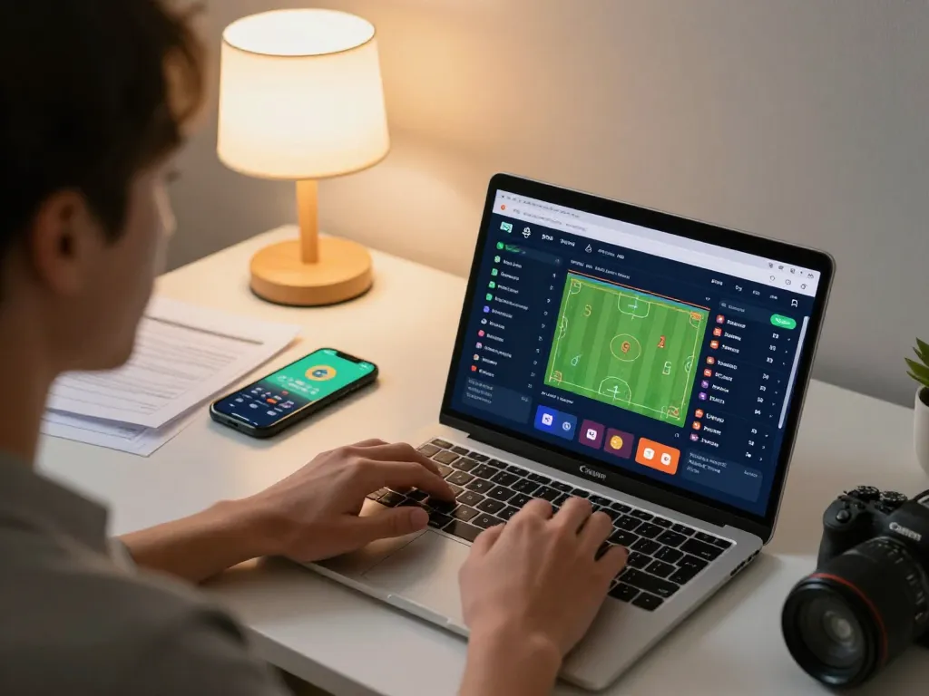 Engaged user placing bets on https://fc88.today sports betting app, showcasing an organized betting environment.