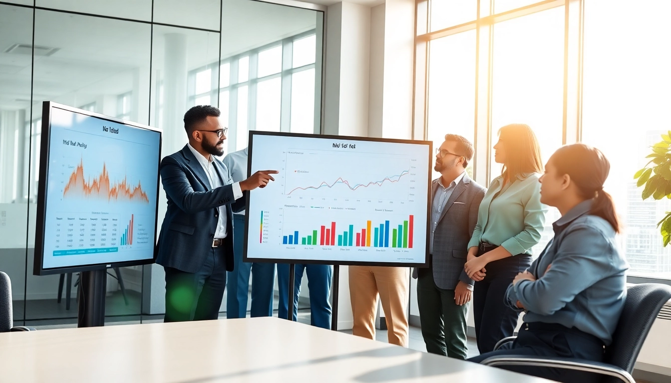 Illustration of Bid No Bid Analysis on a team screen with professionals collaborating.