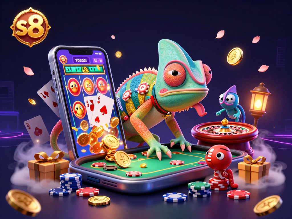 Experience vibrant wins at s8 casino with a colorful, dynamic gaming scene.