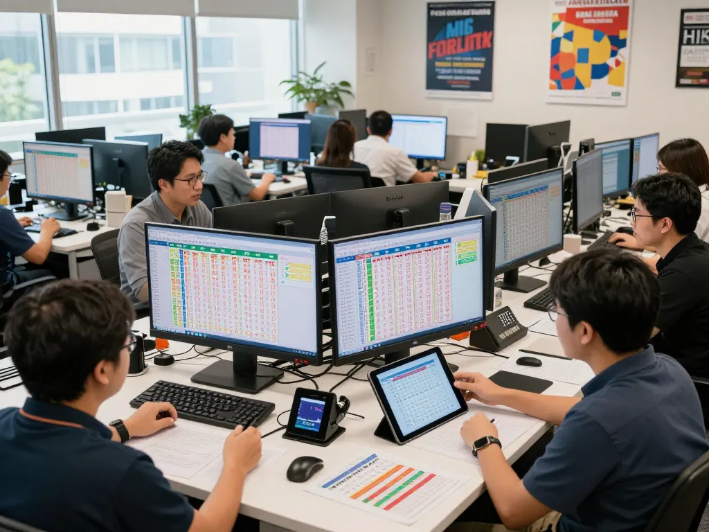 Menganalisis data Pengeluaran HK Lotto di lingkungan profesional yang ramai.