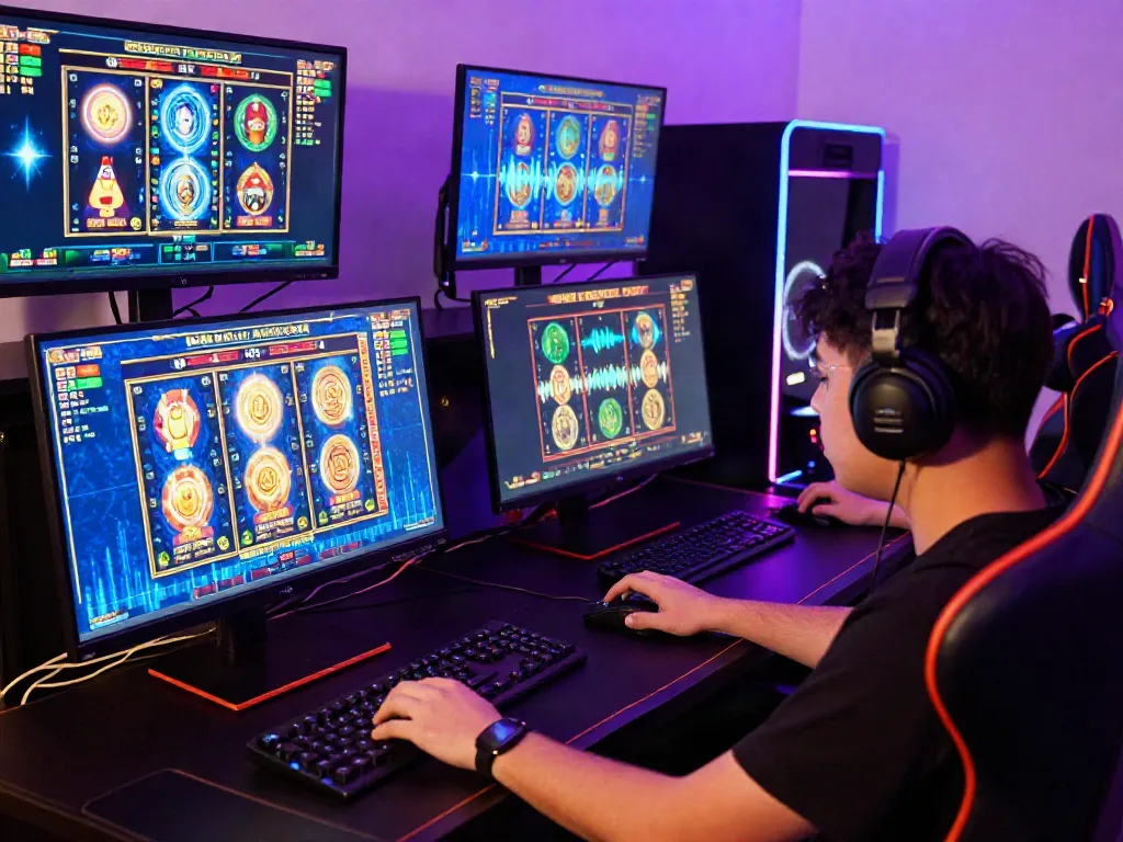 The experience of trying situs gacor online, featuring a user playing engaging slot games with vivid graphics and interactive elements.