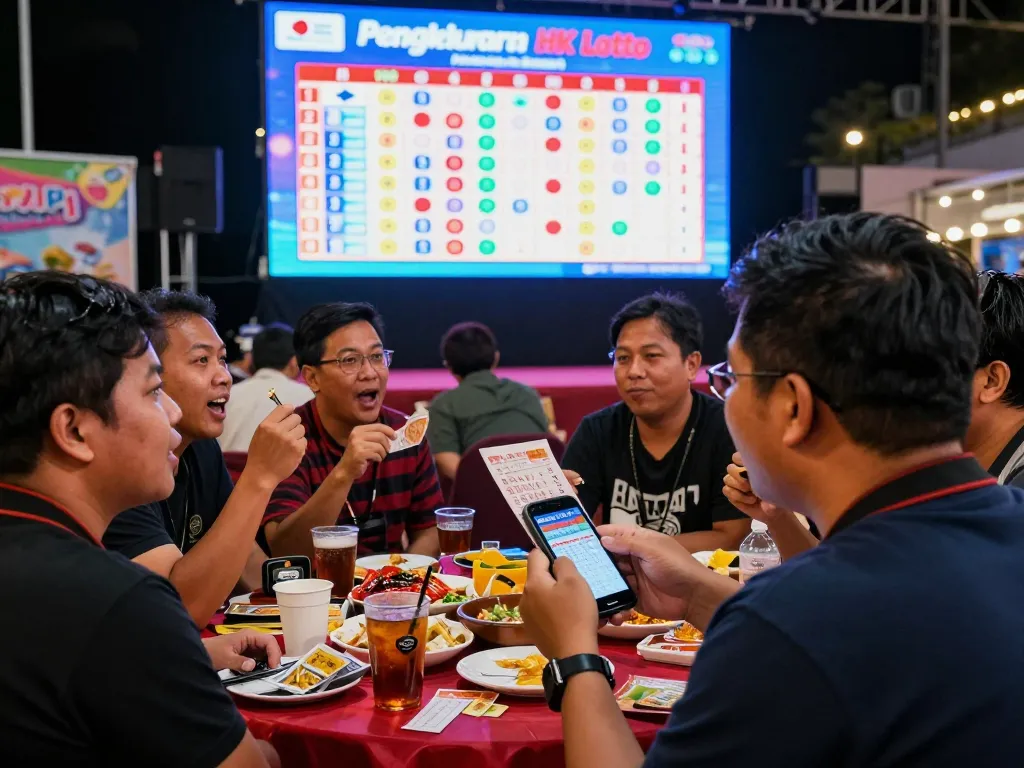Kerumunan yang bersemangat menyaksikan pengundian langsung Pengeluaran HK Lotto dengan tiket di tangan