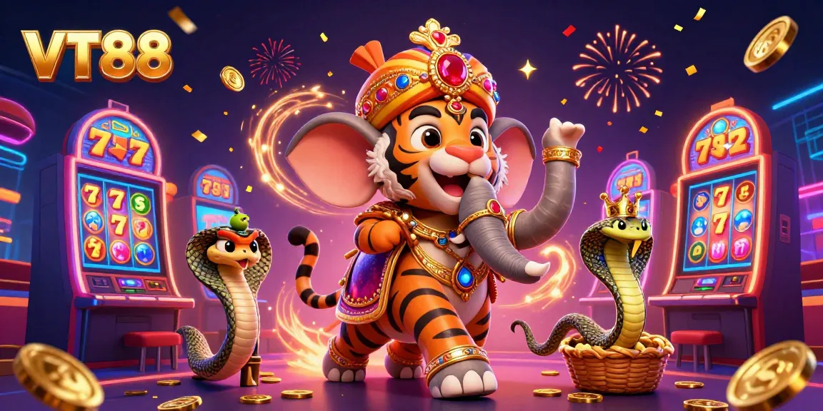 Engage with VT88's vibrant slot machines and dynamic casino atmosphere featuring festive elements.
